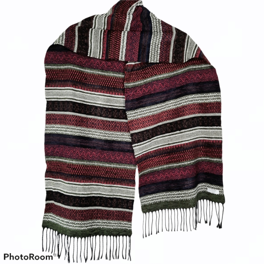 Corrieri ldo Made in Italy Multi-Color Fringed Scarf Womens